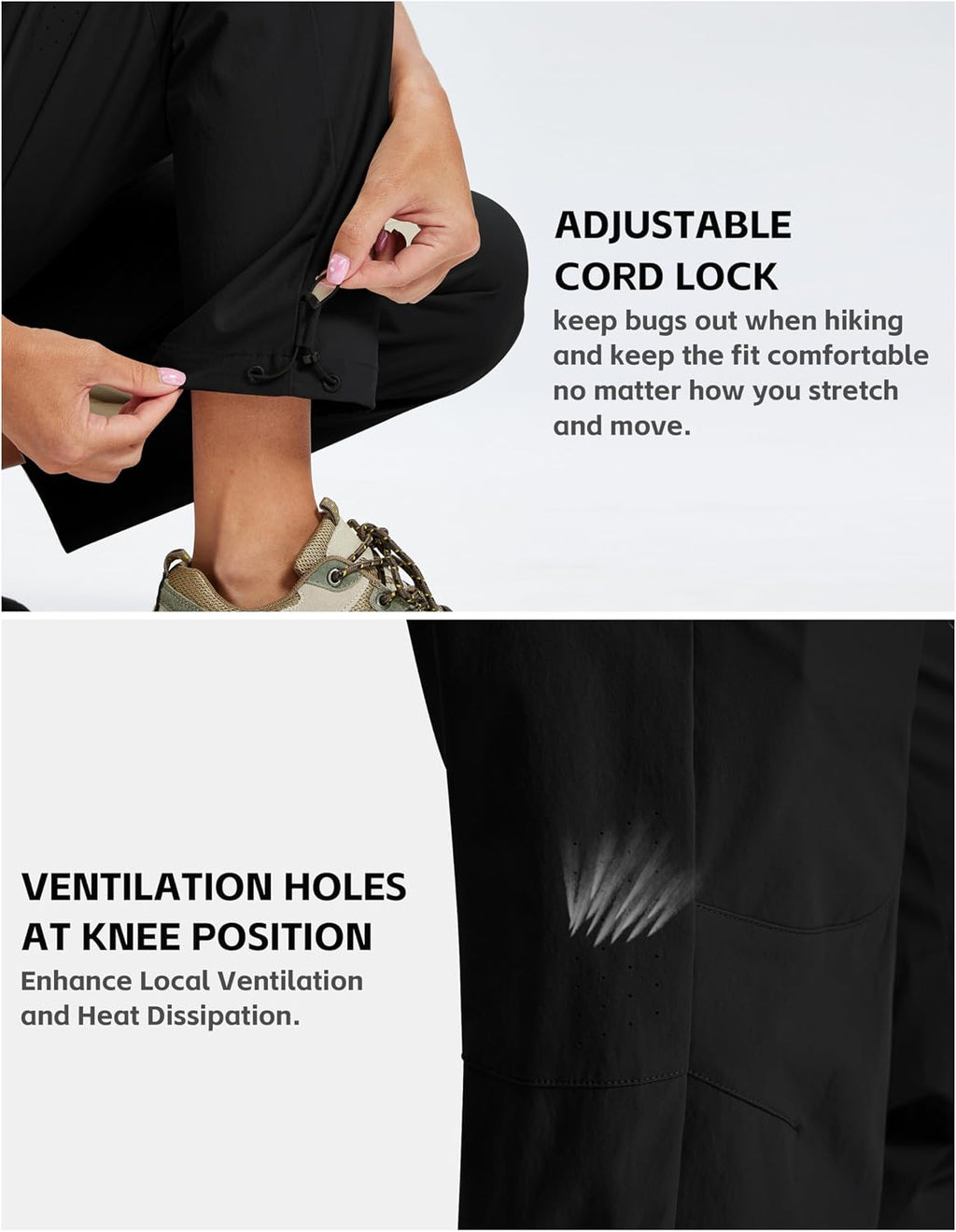 MoFiz Womens Hiking Cargo Pants Waterproof Lightweight with Zipper Pockets