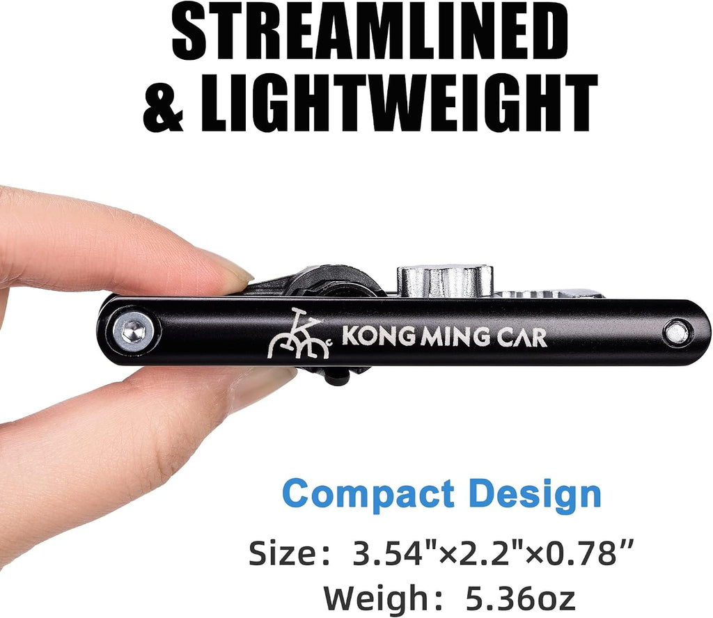 Bike Tool with CO2 Inflator - Bike Chain Tool/Torx/Hex/Screwdriver - Bicycle Multitool Kit Compact and Lightweight Repair Tools for Road and Mountain Bikes