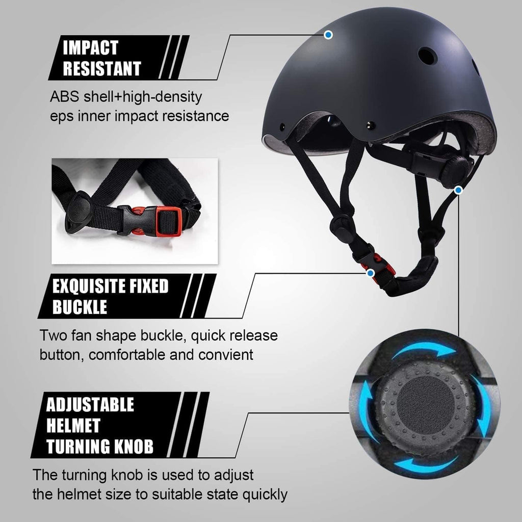 Adjustable Helmet for Ages 3-16 Kids Toddler Boys Girls Youth,Protective Gear with Elbow Knee Wrist Pads for Multi-Sports Skateboarding Bike Riding Scooter Inline skatings Longboard Roller Skate