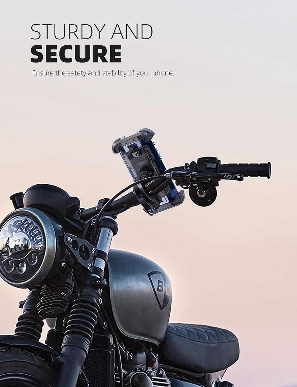 Bike Phone Mount Holder - Motorcycle Adjustable Clamp for 4.7-6.8" iPhone