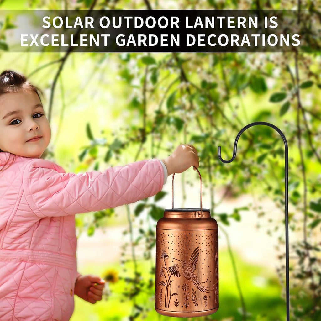 Solar Lanterns Outdoor Waterproof Garden Decor Gifts for Women(Hummingbird