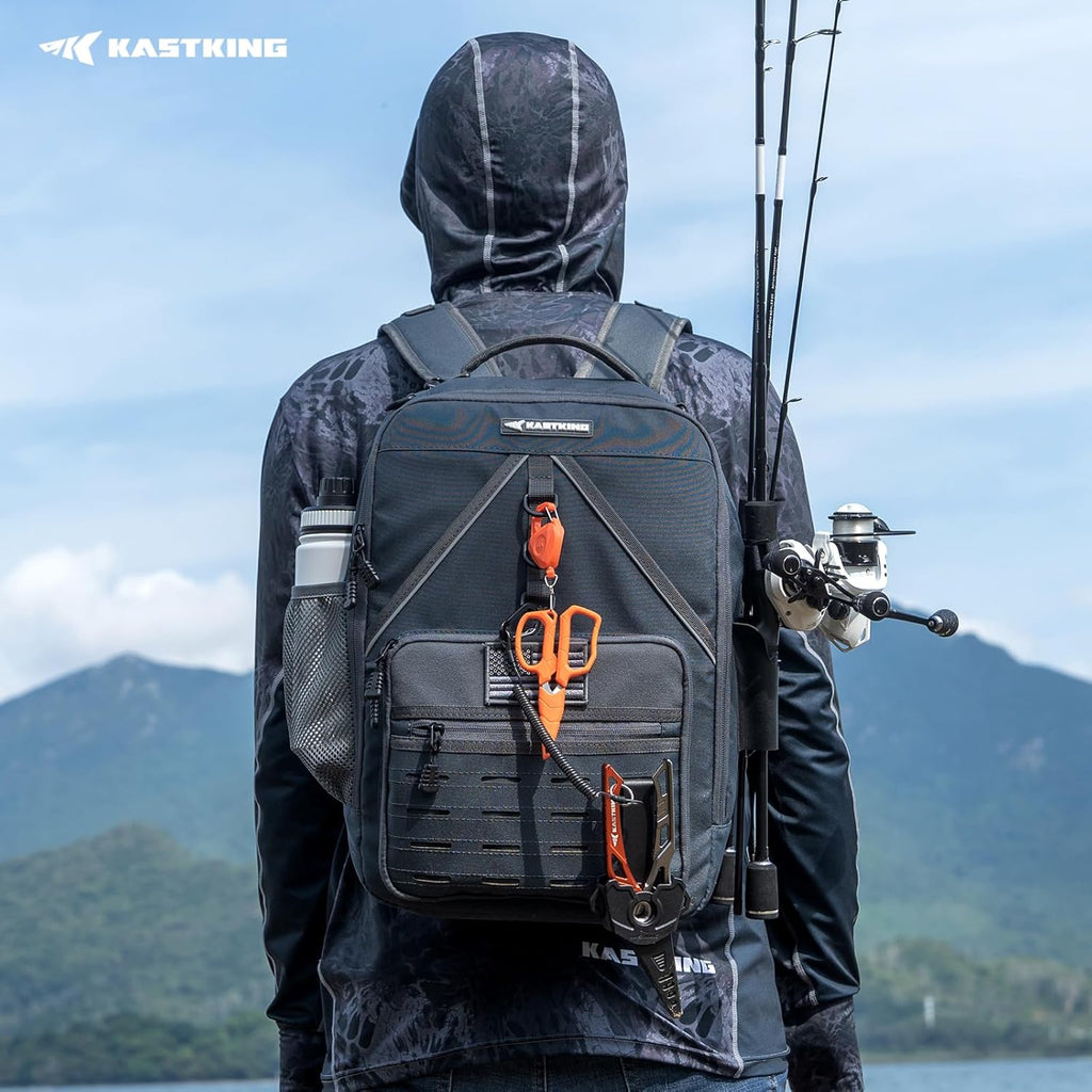 KastKing KastMate Fishing Backpack With 2 Rod Holders, Dark Gray