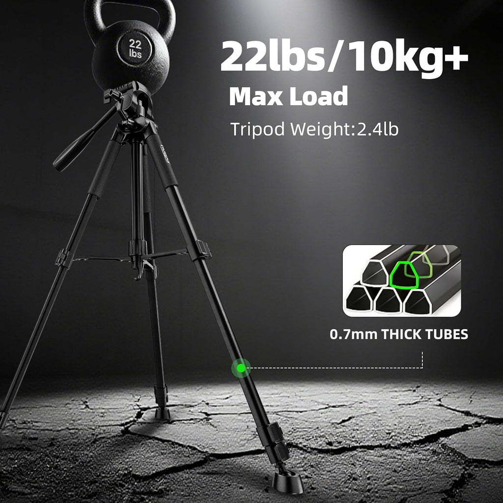 Huepar Tripod 50-inch Extendable Height Tripod Use with Laser Level, Point Lasers, Lazer Distance Measures, 1/4" and 5/8" Thread Mount for for Varieties Tools, Outdoor and Indoor T13A