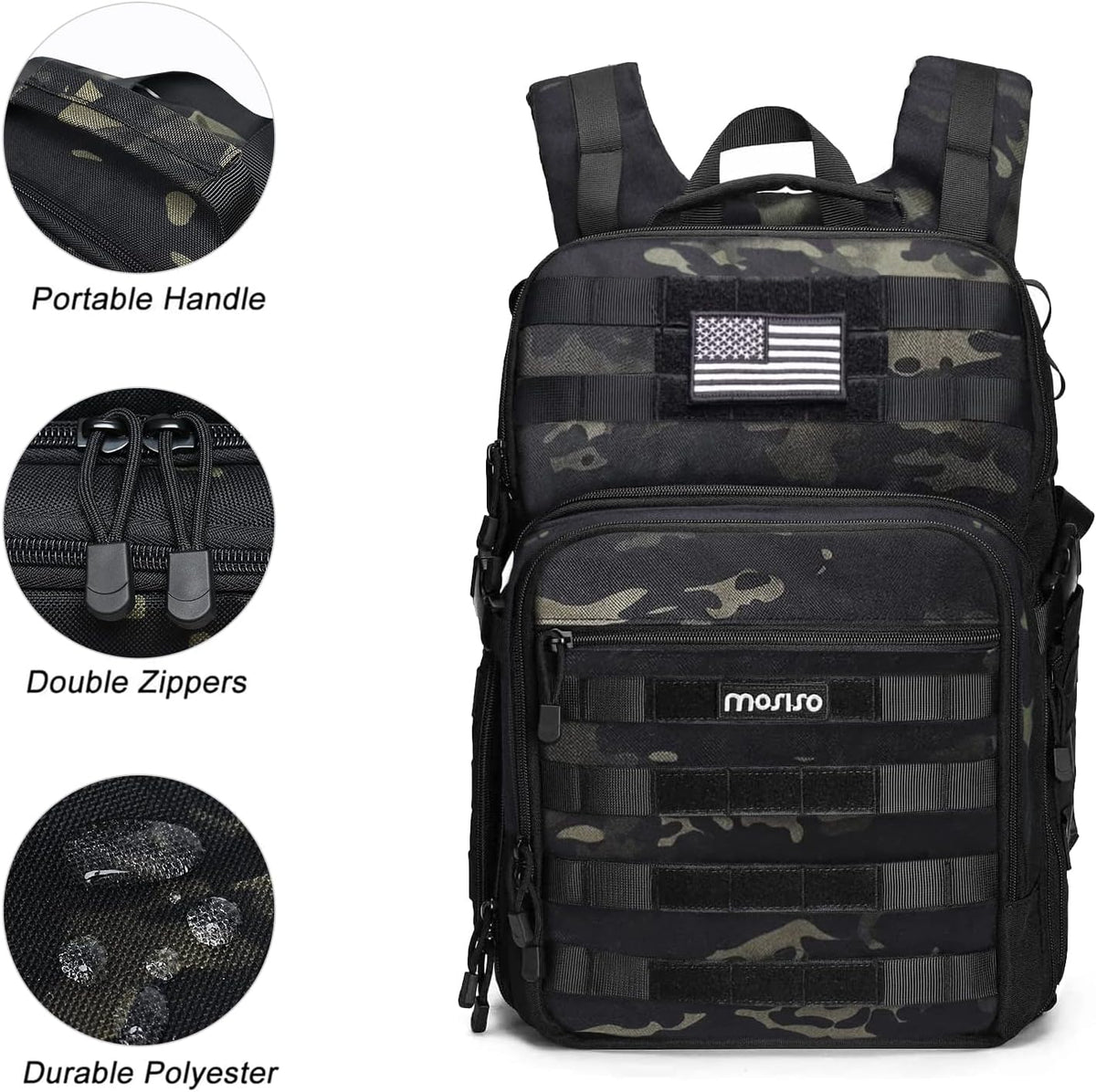 MOSISO Camera Backpack, DSLR/SLR/Mirrorless Photography Tactical Camera Bag