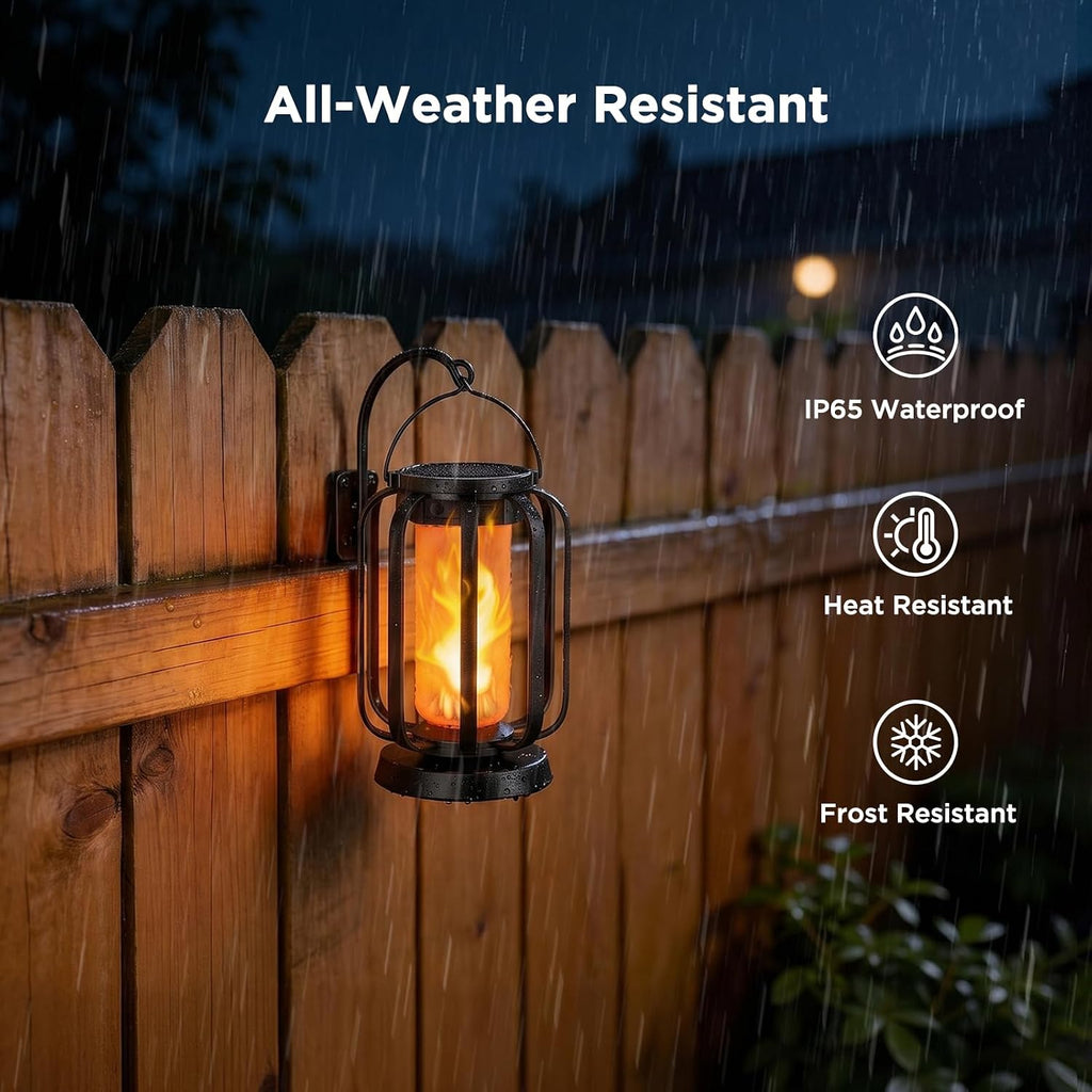 Hompavo Gen2 Solar Lanterns Outdoor Lights with Ultra-Real Flame