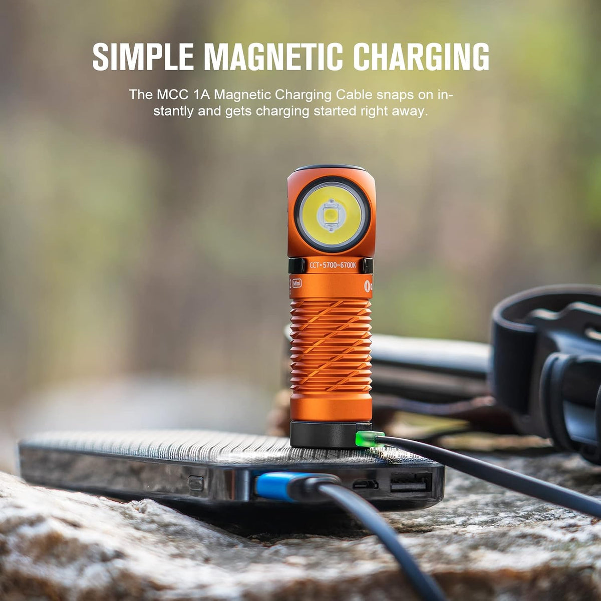 OLIGHT Perun 2 Mini Headlamp Rechargeable, 1100 Lumens, Red Light, Orange