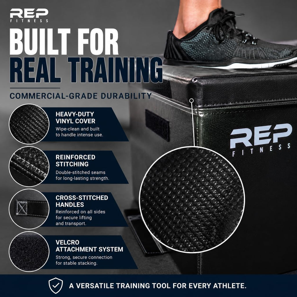REP Fitness Stackable Soft Foam Plyo Box Set, Adjustable Plyometric Jump Box for Home Gym Workouts, Plyometric Jumping Platform for Exercise, Step Training, HIIT & CrossFit