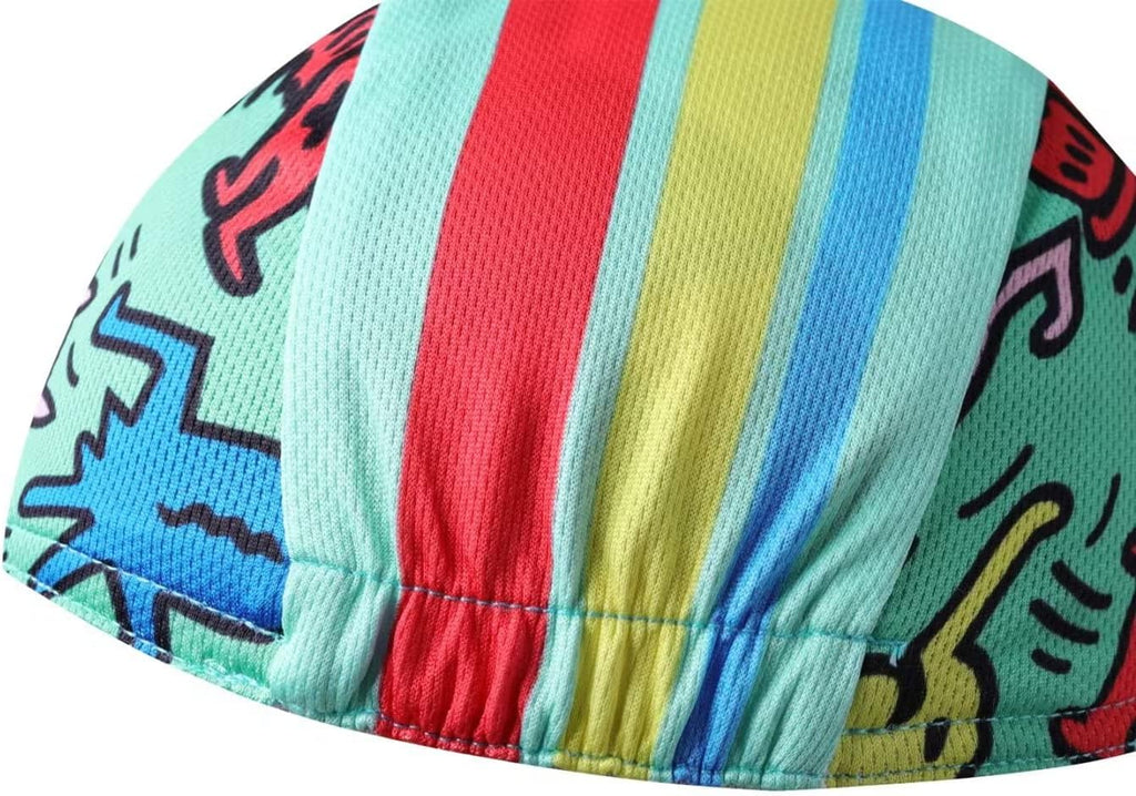 Funny Cycling Cap - Polyester Cartoon Cycling Hat-Under Helmet - Cycling Helmet Liner Breathable&Sweat Uptake