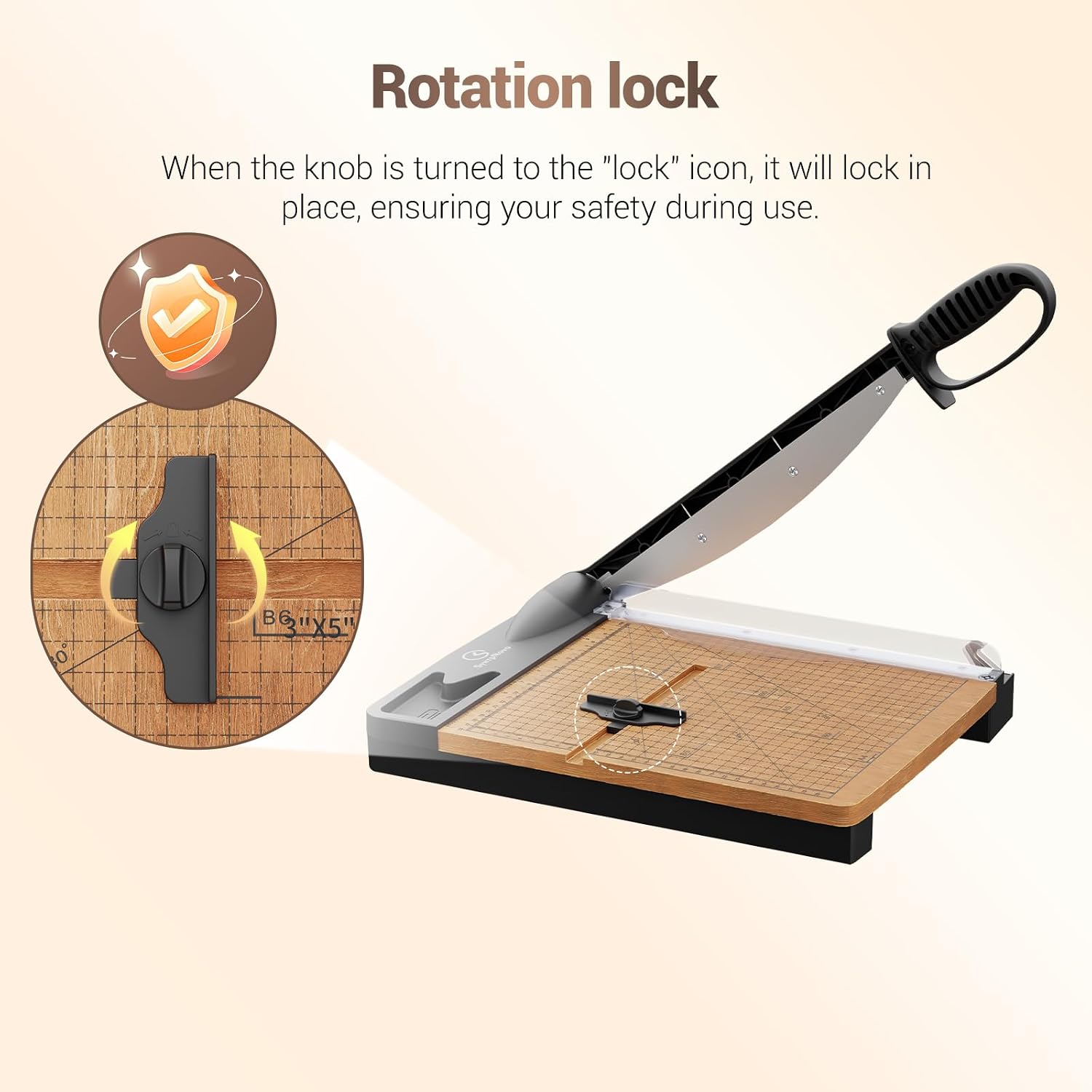 12 Inch Heavy Duty Paper Cutter, Wood Guillotine Paper Trimmer