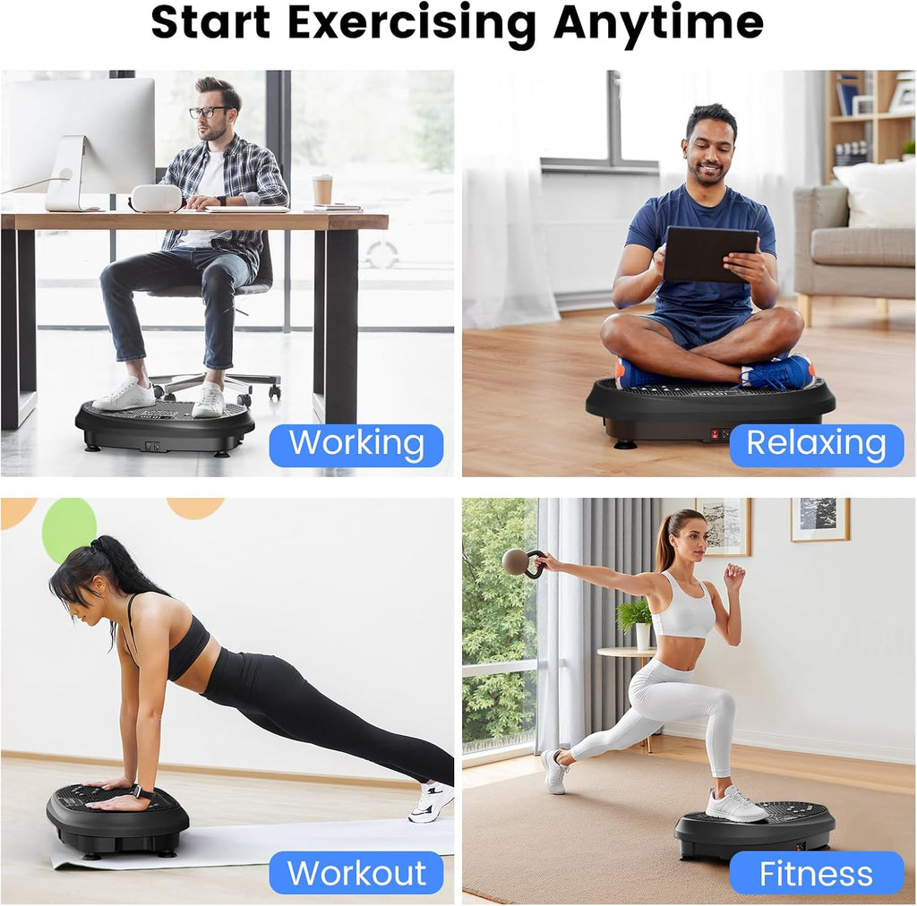 HVX Vibration Plate Exercise Machine 450 lbs Capacity Lymphatic Drainage