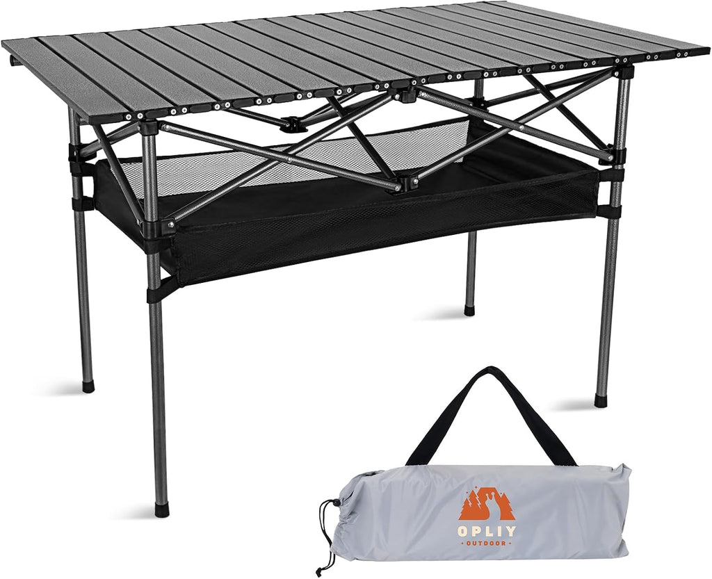Opliy Folding Camping Table,Portable Table for 1-2 Persons -Collapsible Table Lightweight with Carry Bag for Camping, Hiking, Picnics, BBQs, Beach Trips & Tailgating(16.5 inch).