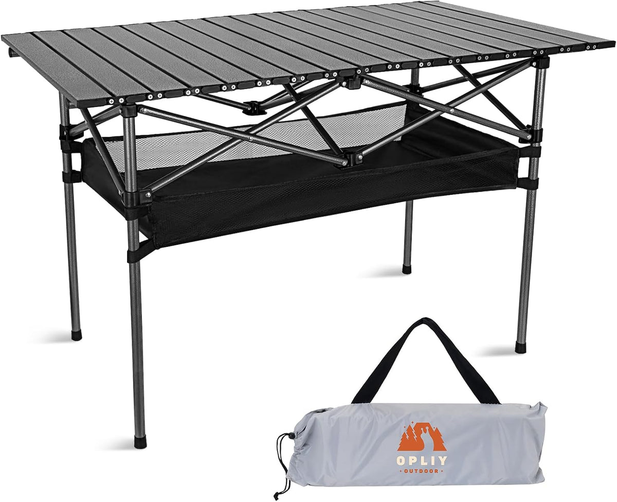 Opliy Folding Camping Table,Portable Table for 1-2 Persons -Collapsible Table Lightweight with Carry Bag for Camping, Hiking, Picnics, BBQs, Beach Trips & Tailgating(16.5 inch).