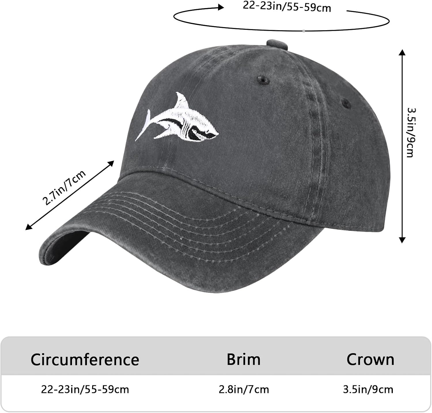 Embroidered Baseball Cap Adjustable Vintage Washed Distressed Denim Baseball Hat for Women Men
