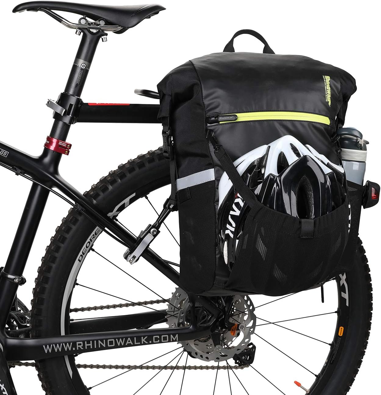 Rhinowalk Bike Pannier Bag Bicycle Bag Convertible Pannier Backpack Shoulder Bag Laptop Pannier Travel Bag Professional Cycling Accessories-Black