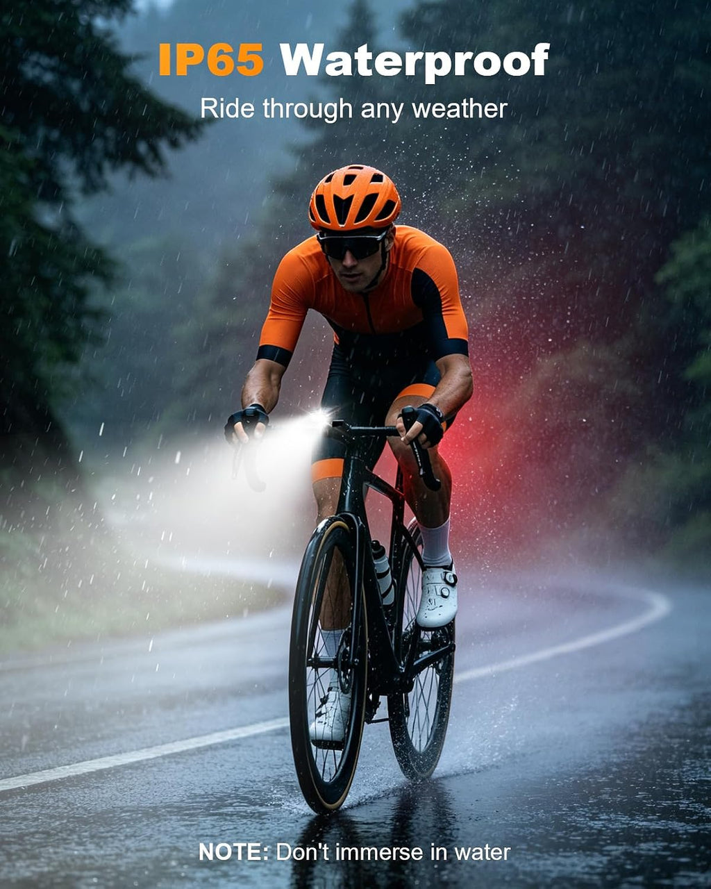 Zewdov High Lumen Super Bright Bike Lights for Night Riding, Adjustable Modes Bicycle Lights Front and Rear, IP65 Waterproof & Rechargeable Bike Headlight and Taillight Set for Cycling Electronics