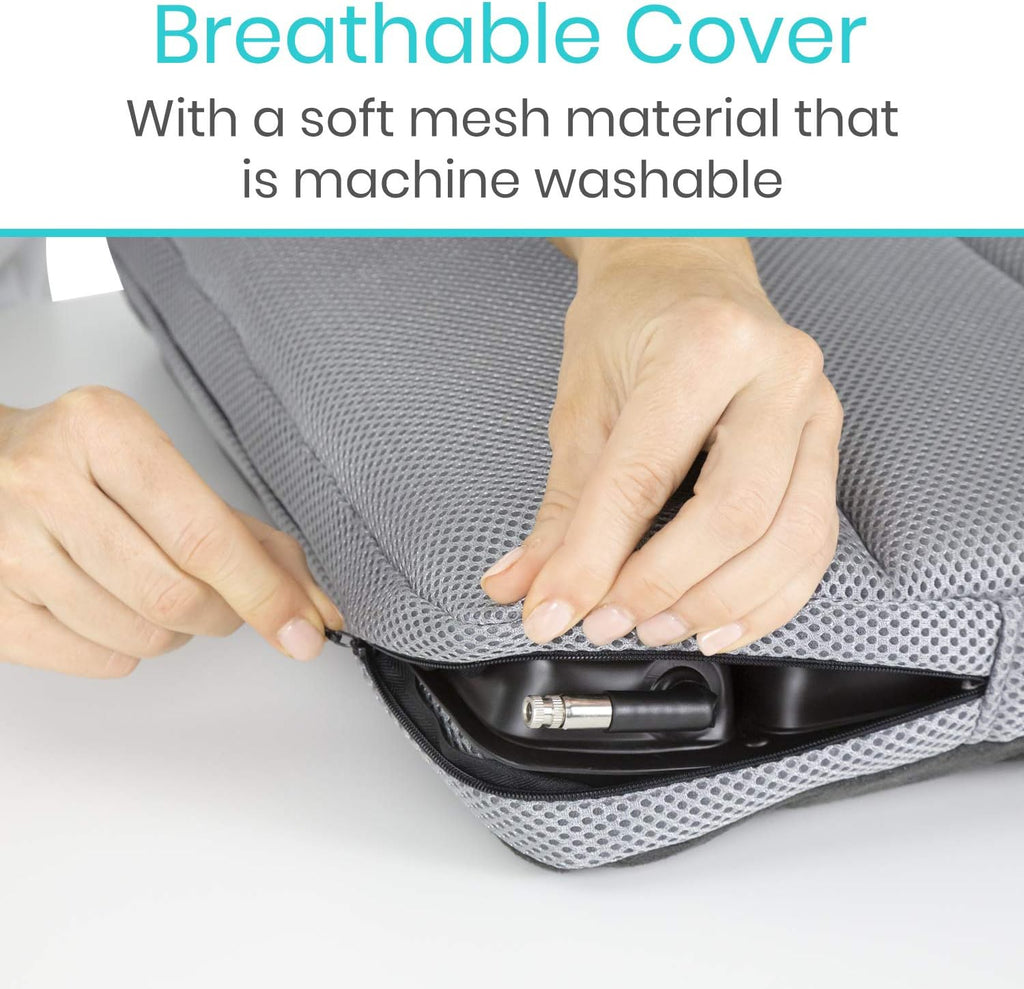 Vive Inflatable Wheelchair Air Seat Cushion - Adjustable Air Pressure