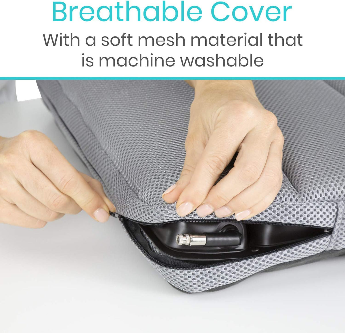 Vive Inflatable Wheelchair Air Seat Cushion - Adjustable Air Pressure