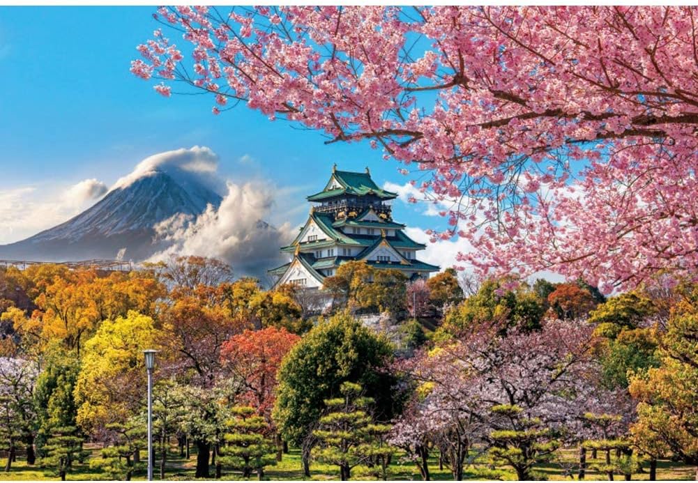 10x8ft Japan Scenery Photography Backdrop Japanese Style Building Garden Pink Cherry Asian Travel Themed Birthday Party Wedding Portrait Photo Studio Props Background Room Wallpaper