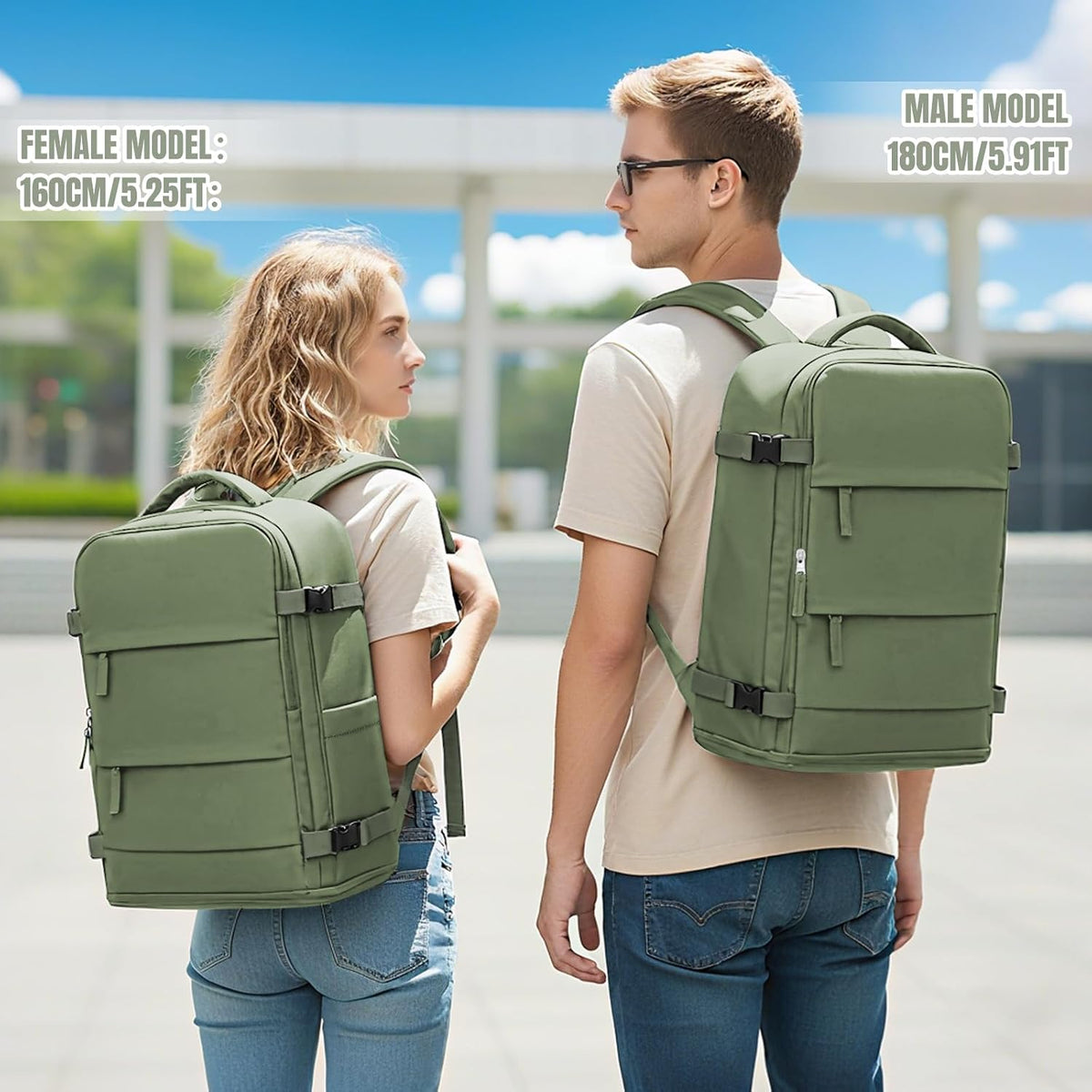 coowoz Travel Backpack For Women Men,Carry On Backpack,Hiking Backpack Waterproof Outdoor Sports Rucksack Casual Daypack travel essentials（Gray Green）
