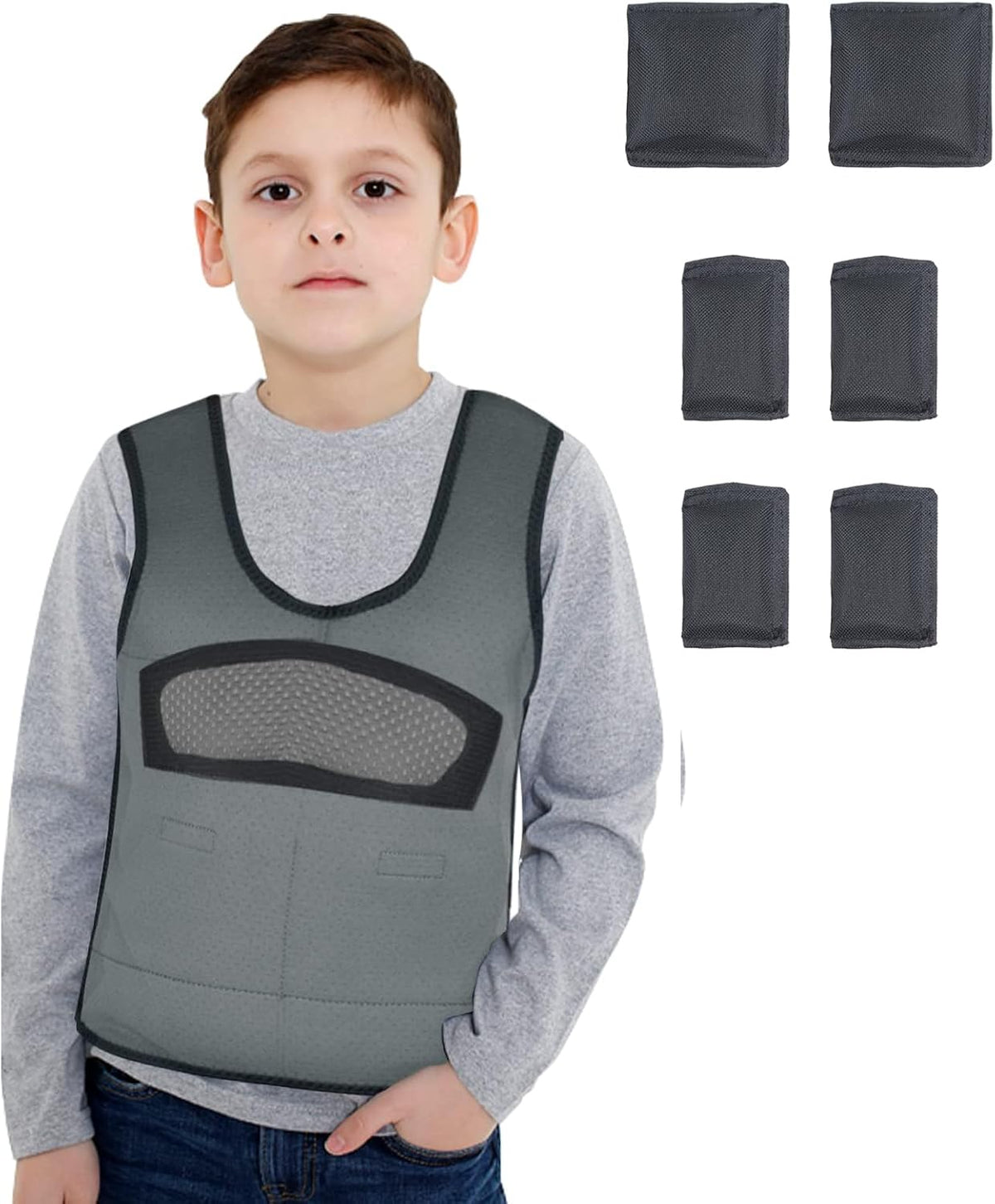 Weighted Vest for Kids Including 6 Removable Weights, (Small, Ages 2 to 5)