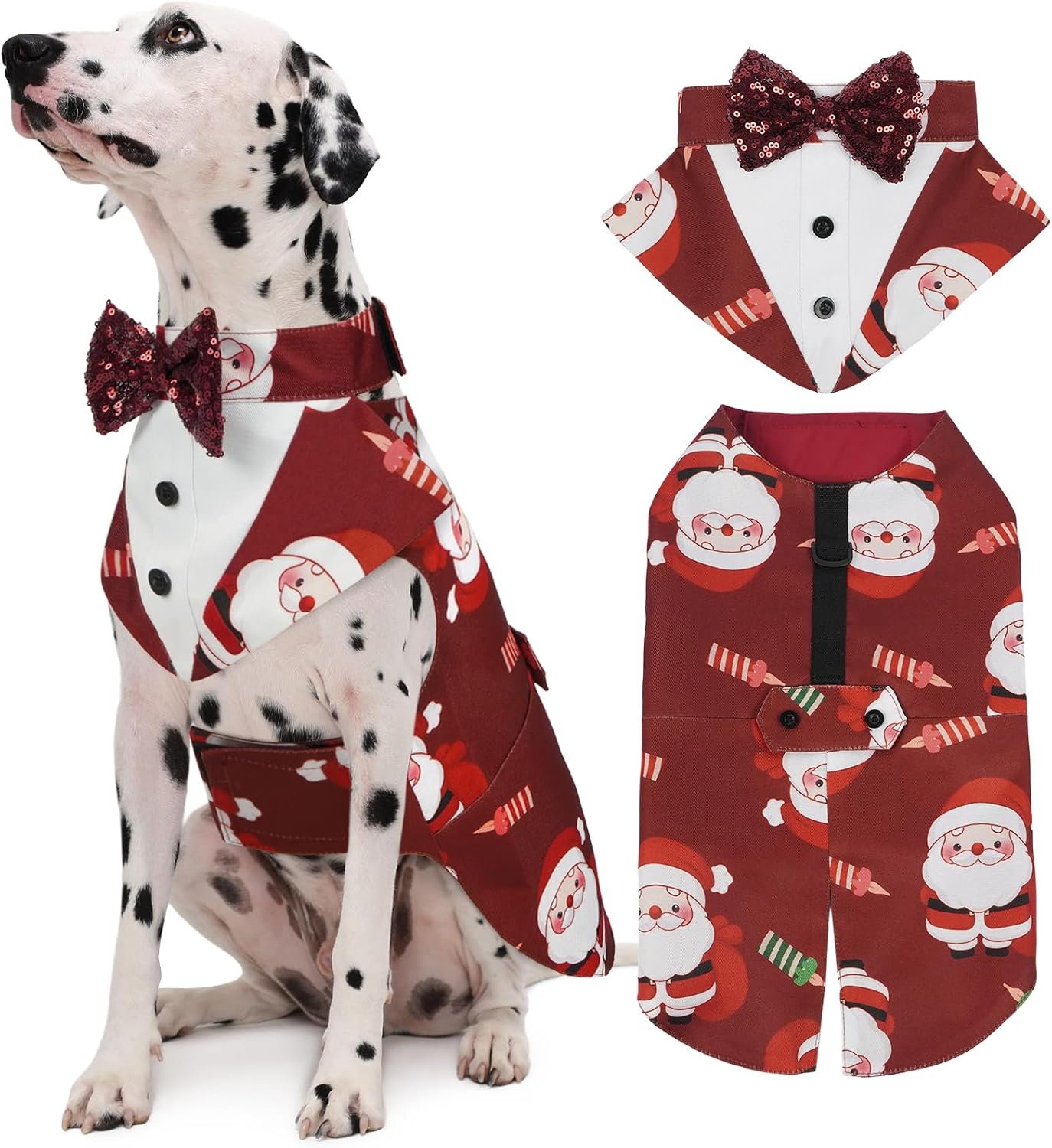 Kuoser Dog Tuxedo, Dog Suit and Bandana Set, Dogs Costume with D-Ring