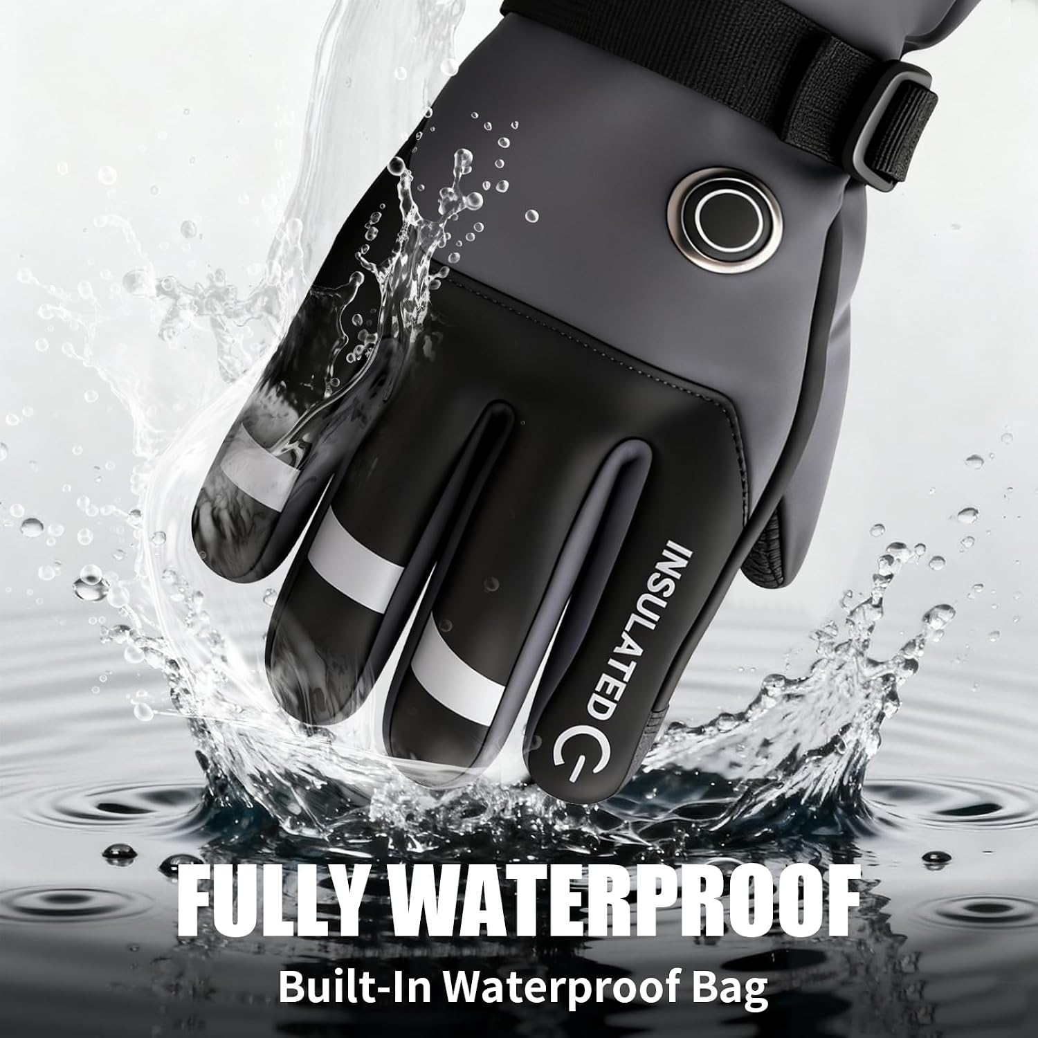 Rechargeable Heated Gloves for Men Women, Waterproof Electric Hand Warmers