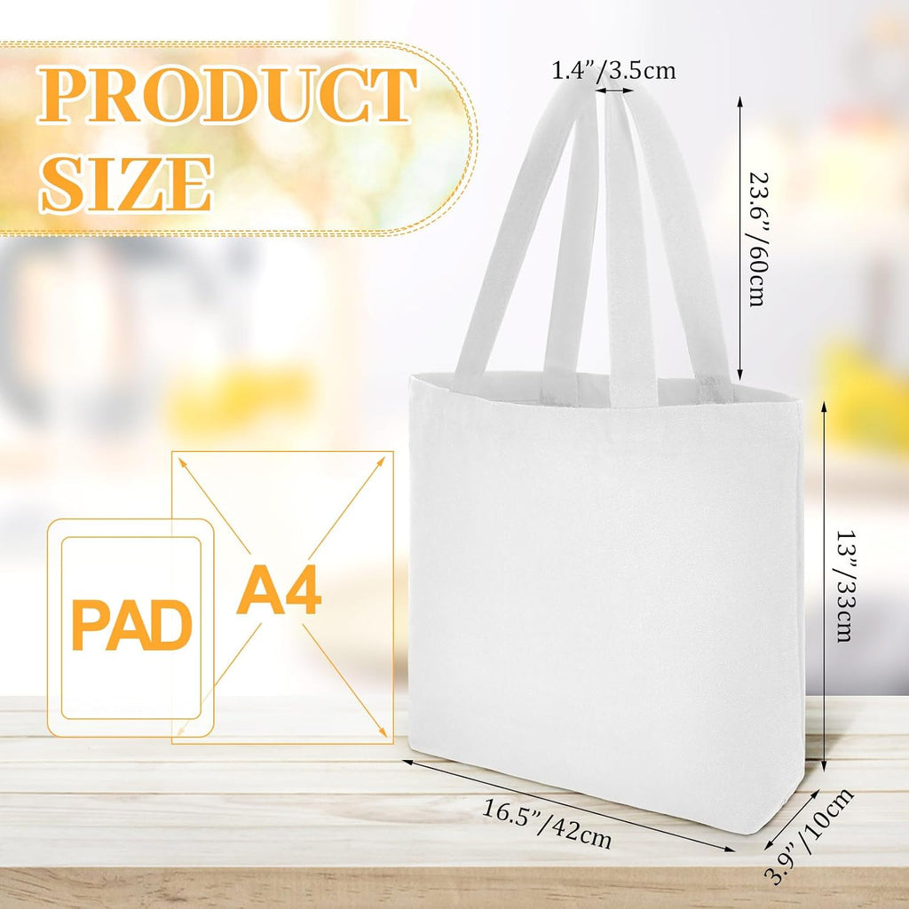 Silkfly 20 Pcs Canvas Tote Bags Bulk 16.5x13.4'' Blank Cotton Canvas Bag with Zipper Handles Reusable Plain Grocery Makeup Handbag for DIY(White)