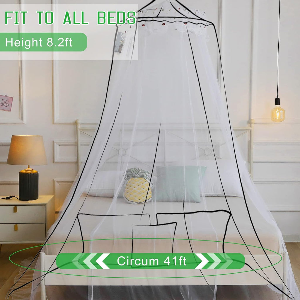 Mosquito Net Bed Canopy for Girls Dome Bed Curtains Tent Twin Queen Size