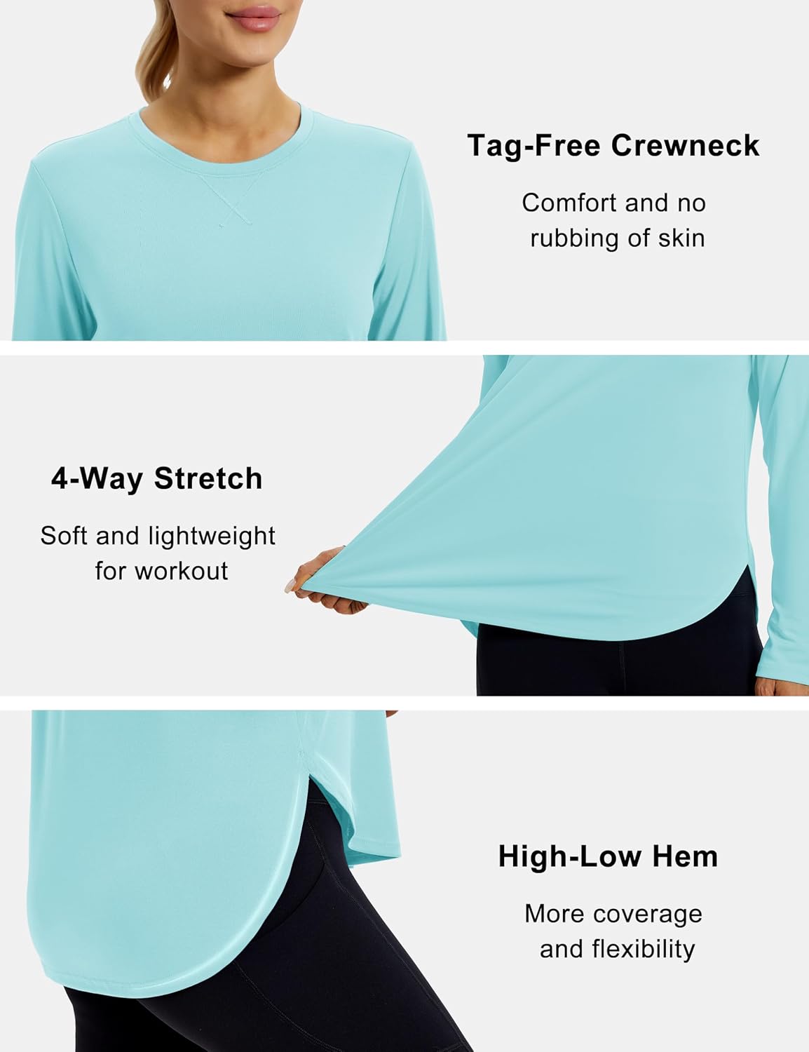 MAGCOMSEN Women's UPF 50+ Long Sleeve Shirt Moisture Wicking Top for Hiking