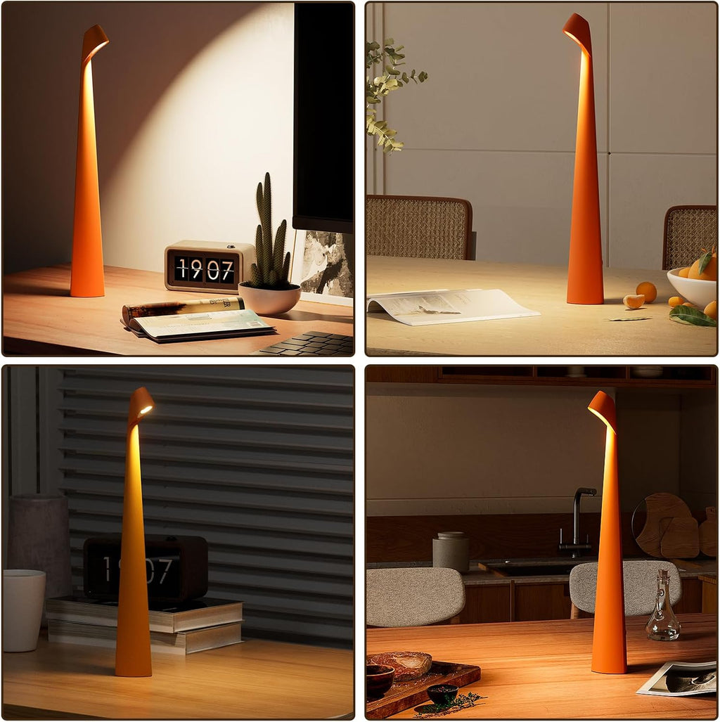 HAPYGI Cordless Rechargeable Reading Metal Table Lamp, 3-Level Brightness