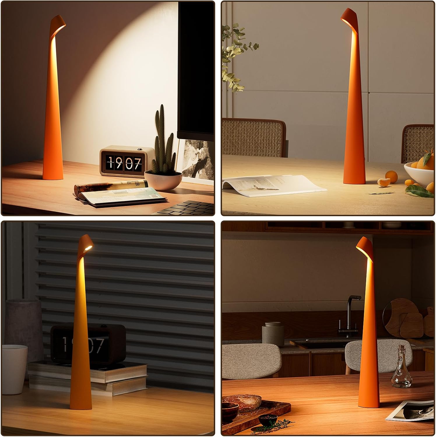 HAPYGI Cordless Rechargeable Reading Metal Table Lamp, 3-Level Brightness