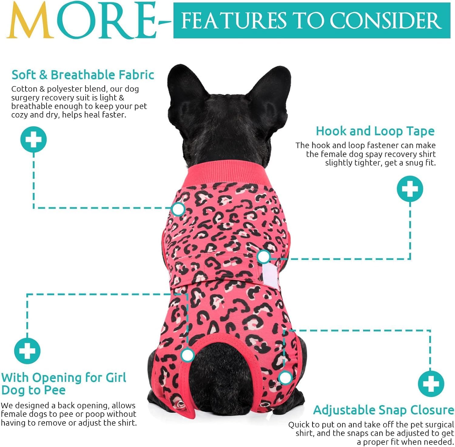 KOESON Lightweight & Soft Surgery Recovery Suit for Large Dogs Female Male