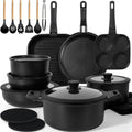 KIKCOIN 30-Piece Nonstick Pots and Pans Set, Cookware with Removable Handle