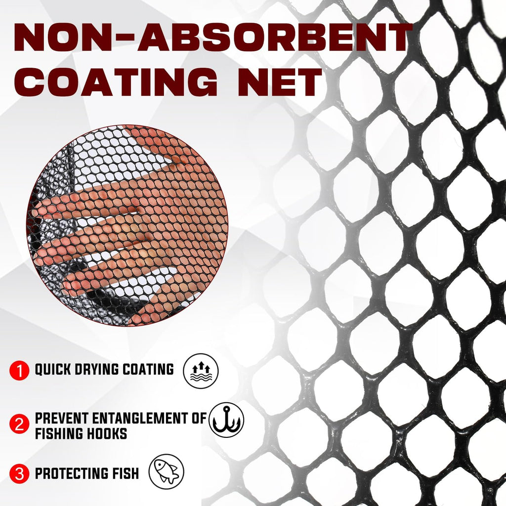 Sougayilang Fishing Net Fish Landing Net, Foldable Collapsible Telescopic Pole with EVA Handle, Durable Nylon Material Mesh, Safe Fish Catching or Releasing