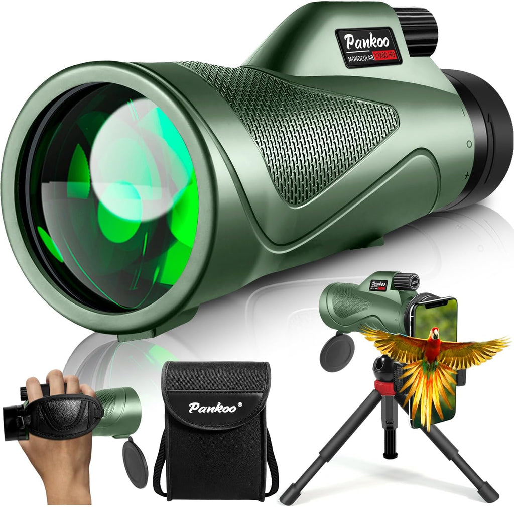 12x60 Powerful Monocular for Adults High Powered, 2026 New Version, Smartphone Adapter Tripod Plus Portable Bag, Larger Vision Monoculars with BAK4 Prism & FMC Lens, for Bird Watching Hiking