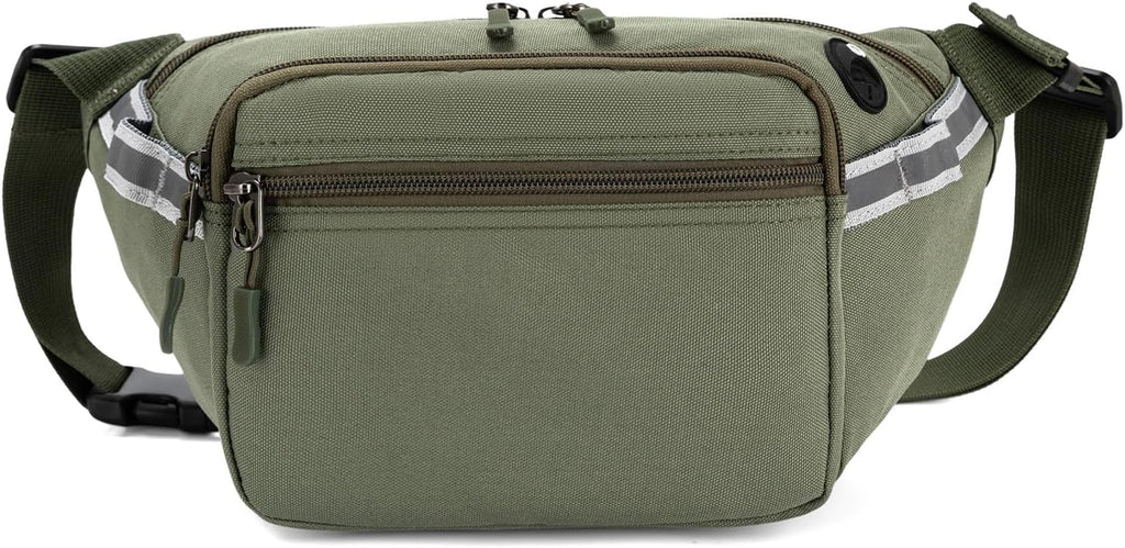 RFID Blocking Fanny Pack for Men Women, 5-Pocket Crossbody Hip Waist Bag