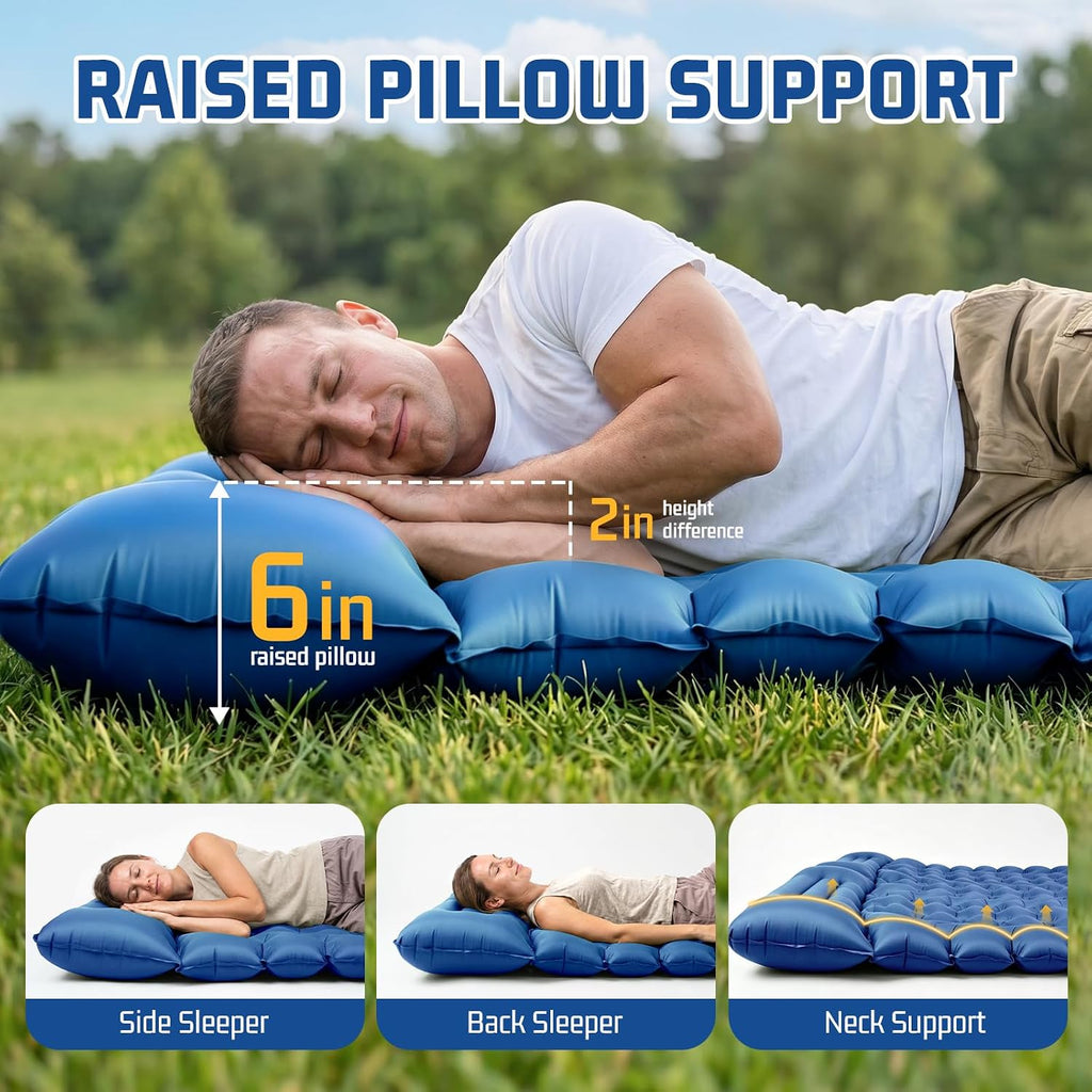 Double Sleeping Pad for Camping, 2 Person Air Mattress