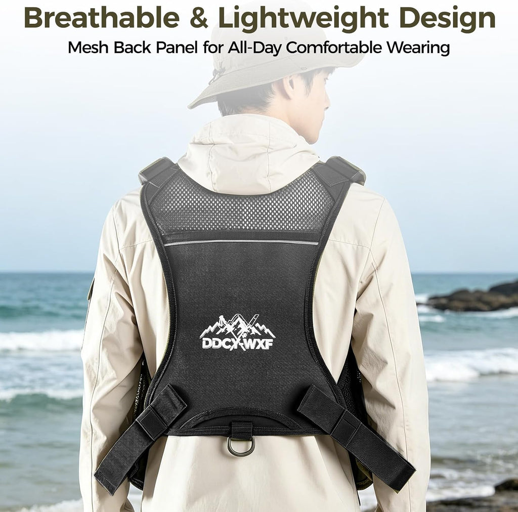 Fishing Chest Pack with 3 Bait Boxes, Fly Fishing Tackle Bag & Work Station