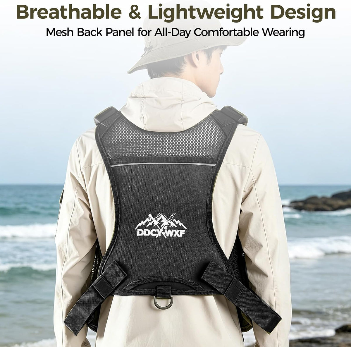 Fishing Chest Pack with 3 Bait Boxes, Fly Fishing Tackle Bag & Work Station