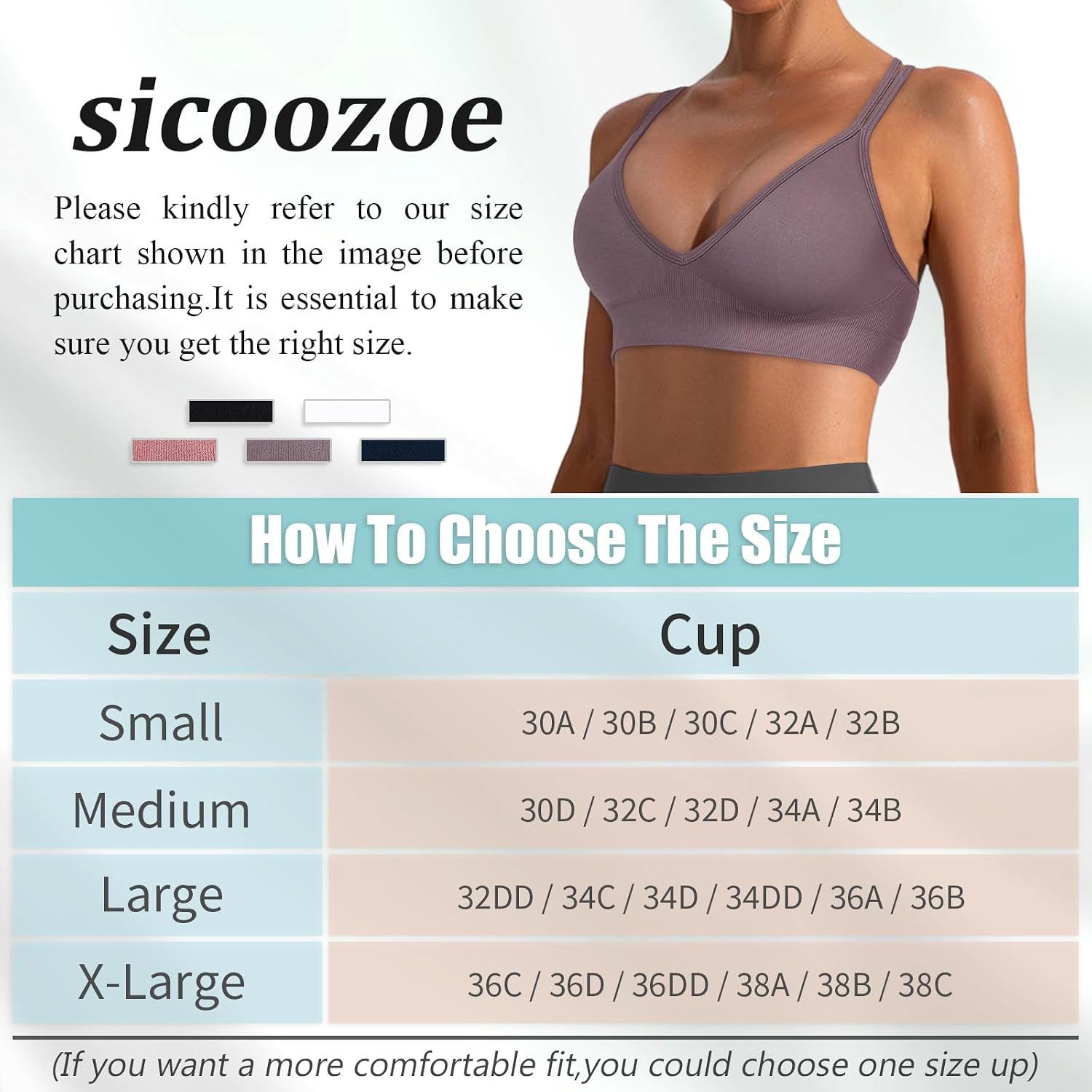 V Neck Sports Bras for Women Cross Back Workout Bra for Small Bust