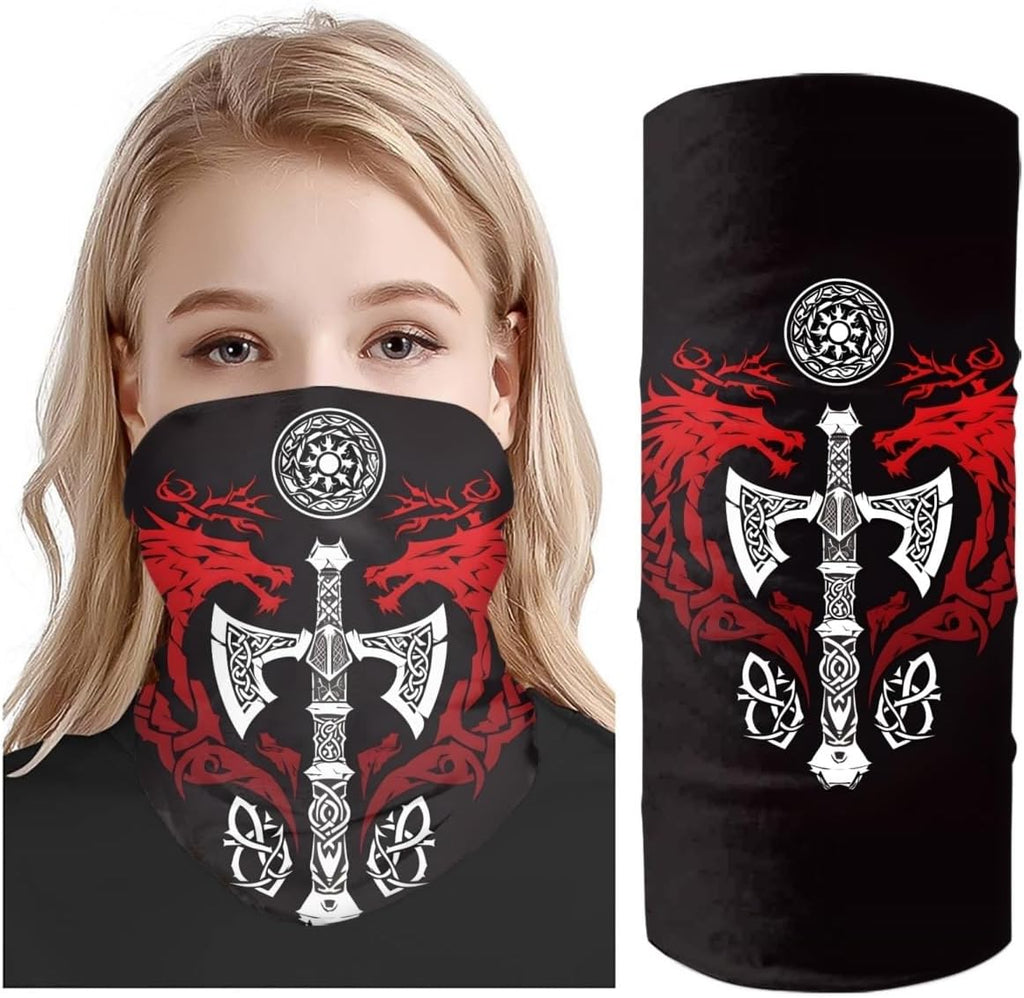 Cool Skull Face Bandanas Sports Casual Headwear Viking Neck Gaiter
