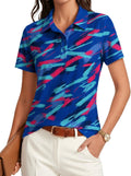 PINSPARK Womens Golf Shirt 4-Button UPF 50+ Quick Dry Collared Polo Shirts