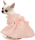 Kuoser Dog Dress, Princess Puppy Tutu with Bow-Knot, Pink Dog Dresses XS