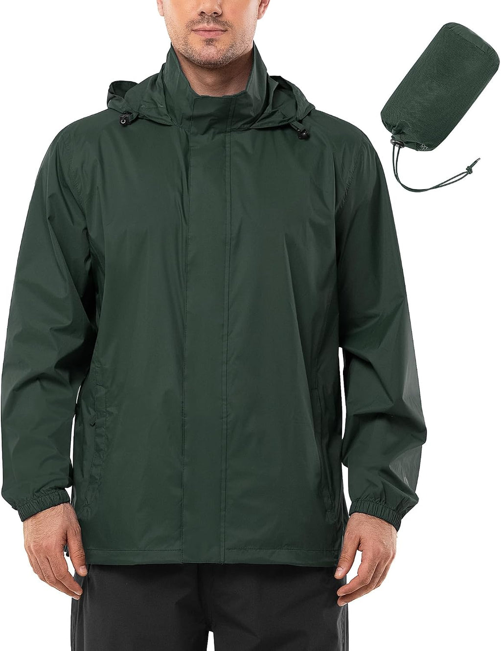 Outdoor Ventures Men's Rain Jacket Waterproof Lightweight Packable Raincoat