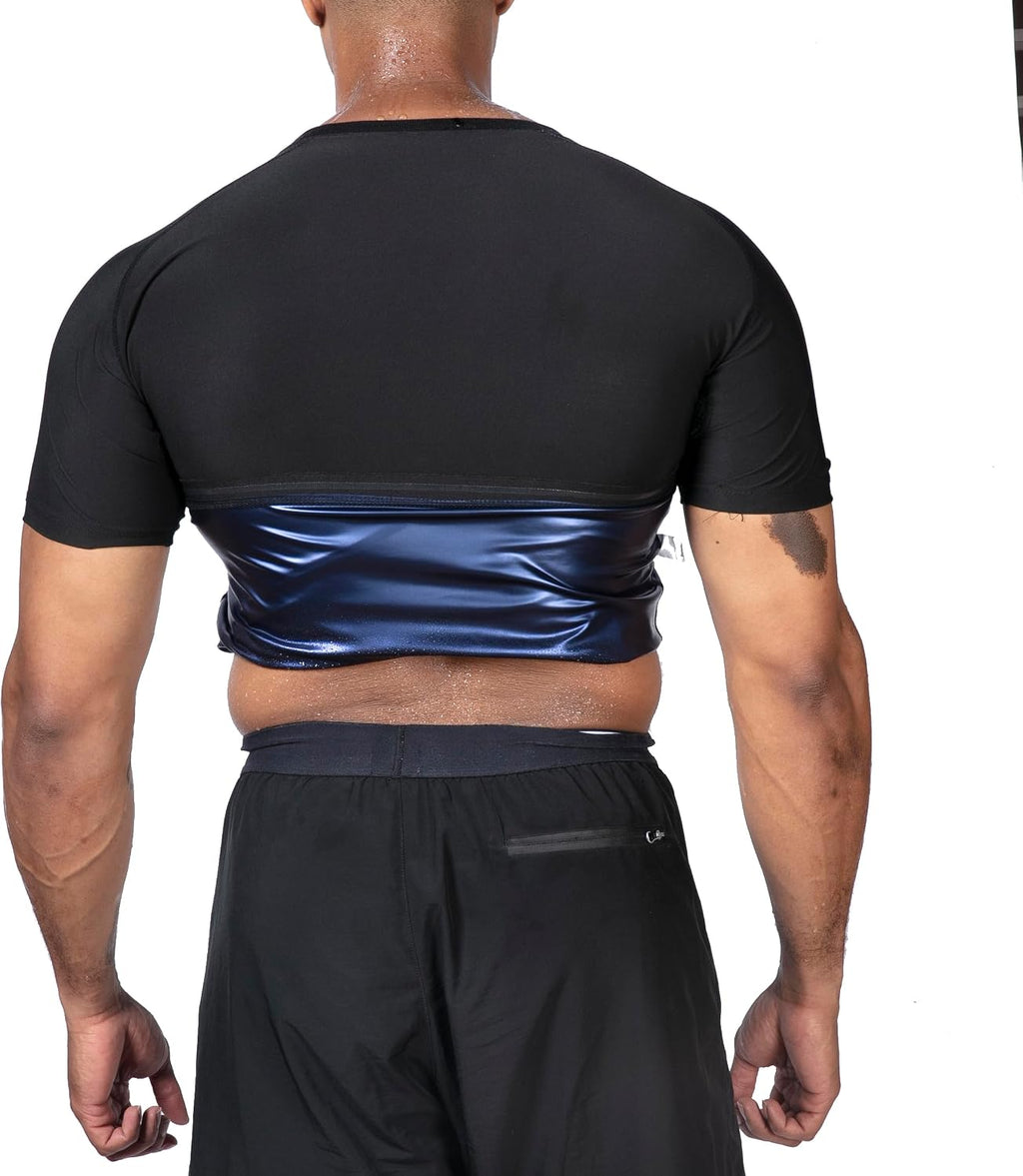 REMEBSWEAT Sauna Sweat Suits Shirt for Men Sweat Suit Compression T-Shirt Workout Sports Shapewear Gym Exercise Jacket