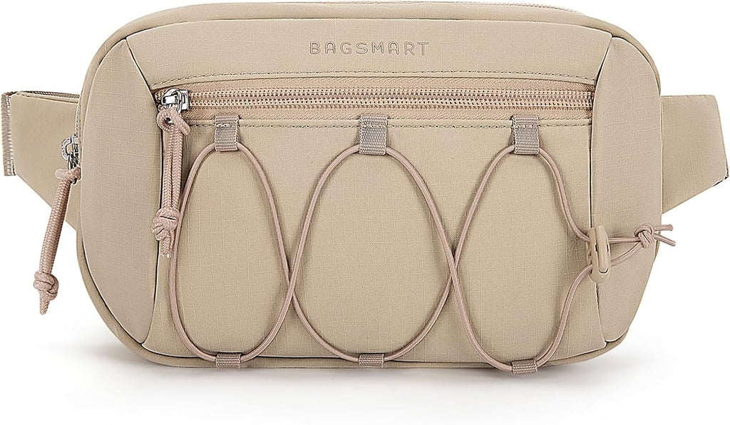 BAGSMART Fanny Packs for Women, Running Workout Traveling Hiking, Camel