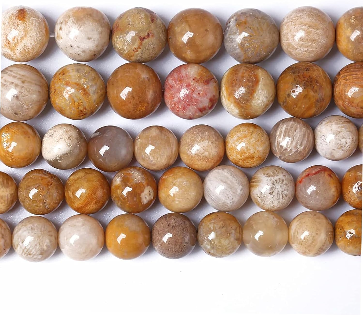 160PCS 4MM Natural Stone Coral Jade Chrysanthemum Beads for Jewelry Making DIY Bracelet