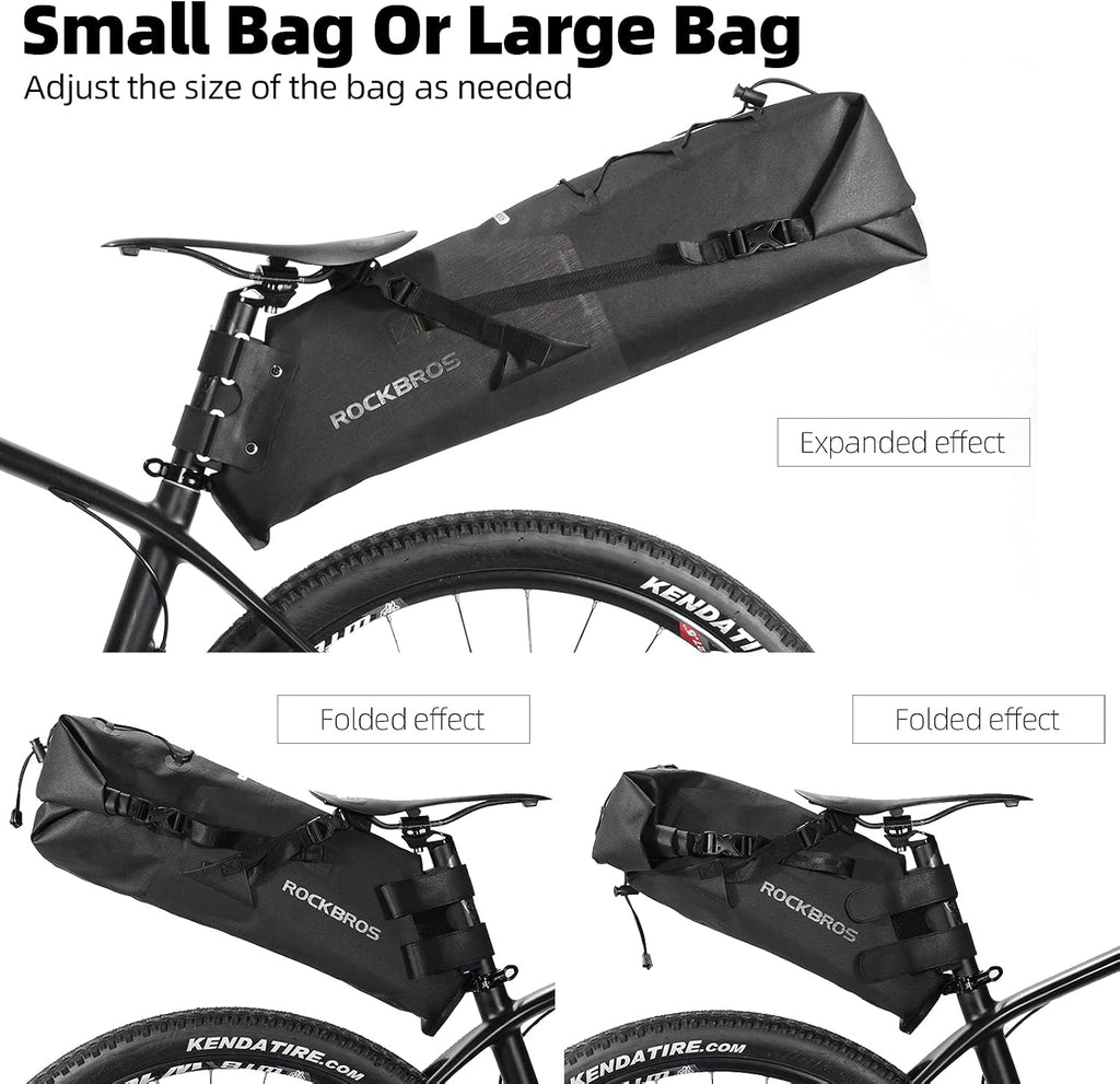 ROCKBROS Bike Saddle Bag Waterproof Bikepacking Bag 15L Bicycle Seat Bag