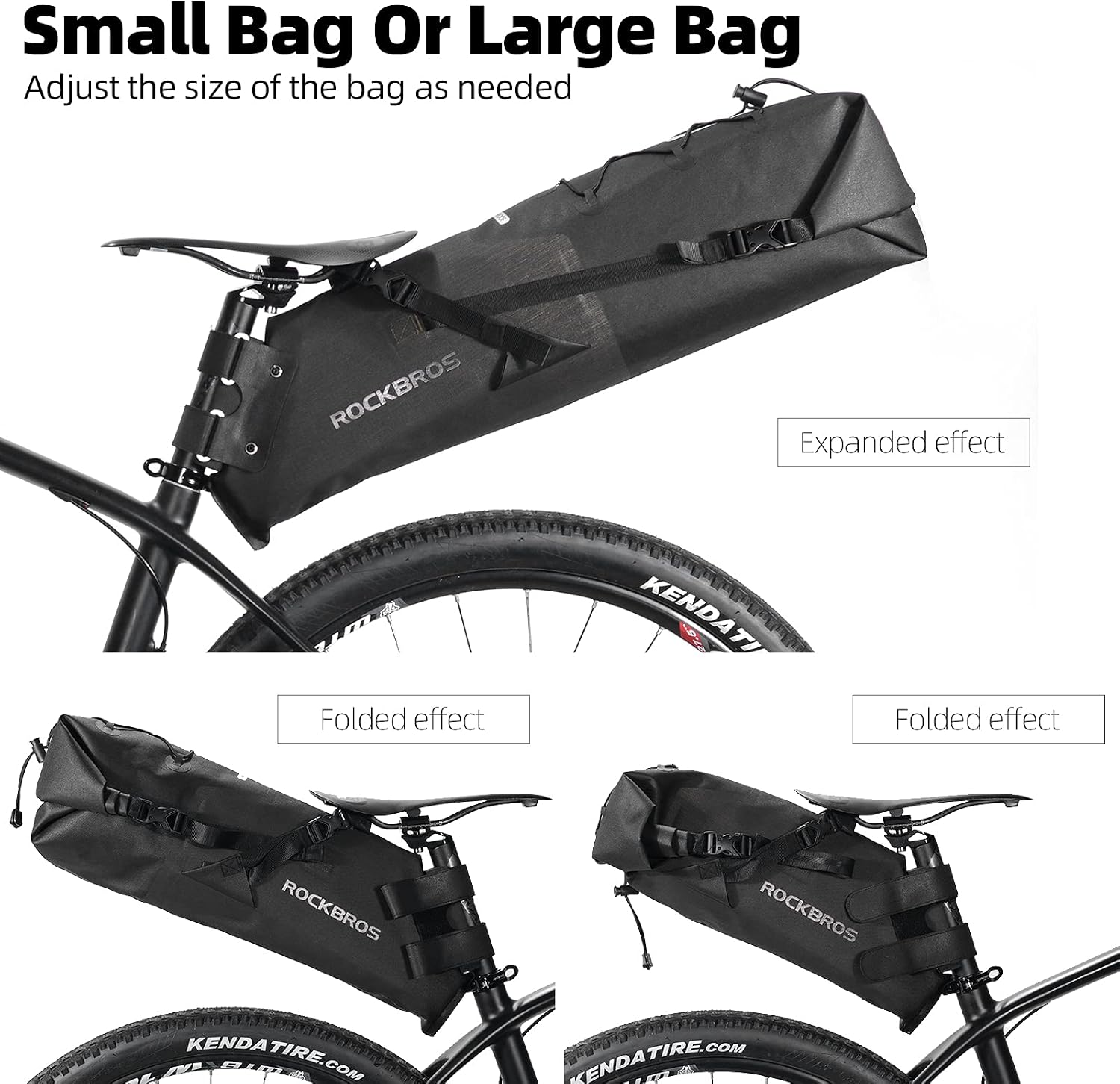 ROCKBROS Bike Saddle Bag Waterproof Bikepacking Bag 15L Bicycle Seat Bag
