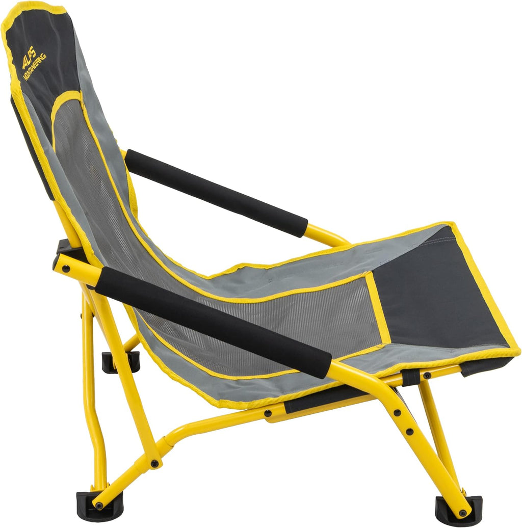 ALPS Mountaineering Rendezvous Low Camping Chairs for Adults with Arms, Cool Mesh Center, Powder Coated Steel Frame, Compact Folding Design and Carry Bag